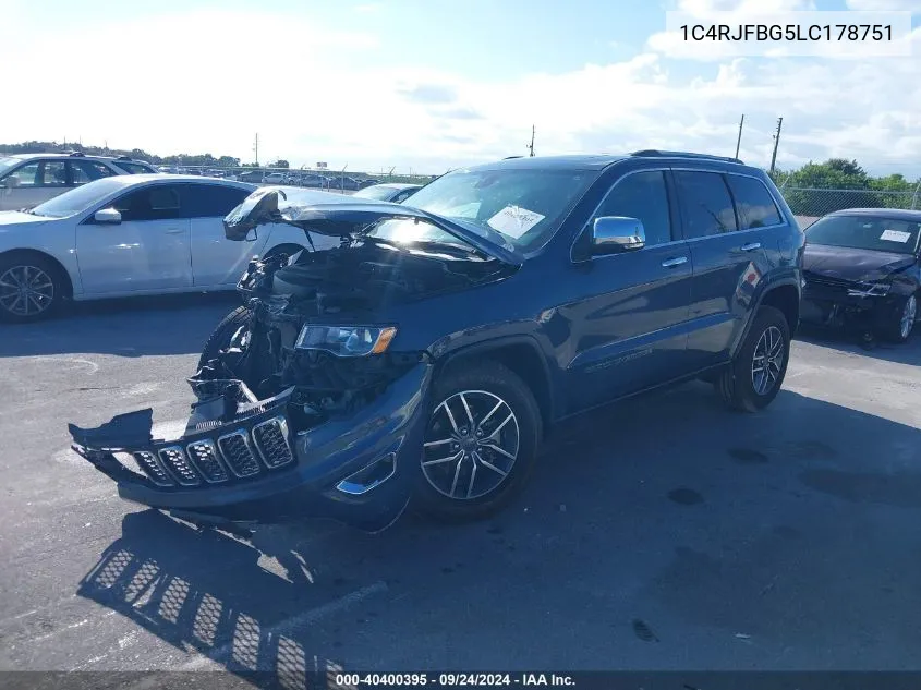 2020 Jeep Grand Cherokee Limited VIN: 1C4RJFBG5LC178751 Lot: 40400395