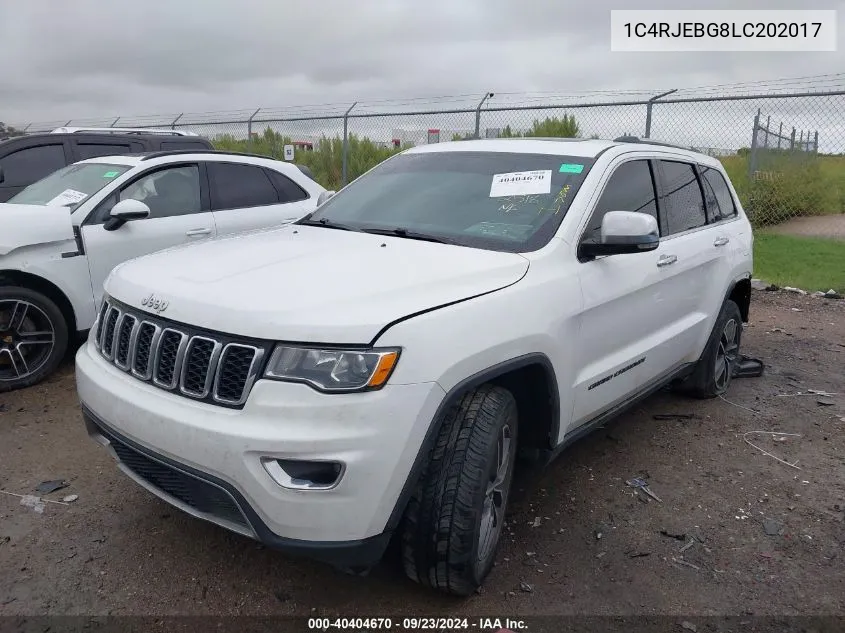 1C4RJEBG8LC202017 2020 Jeep Grand Cherokee Limited