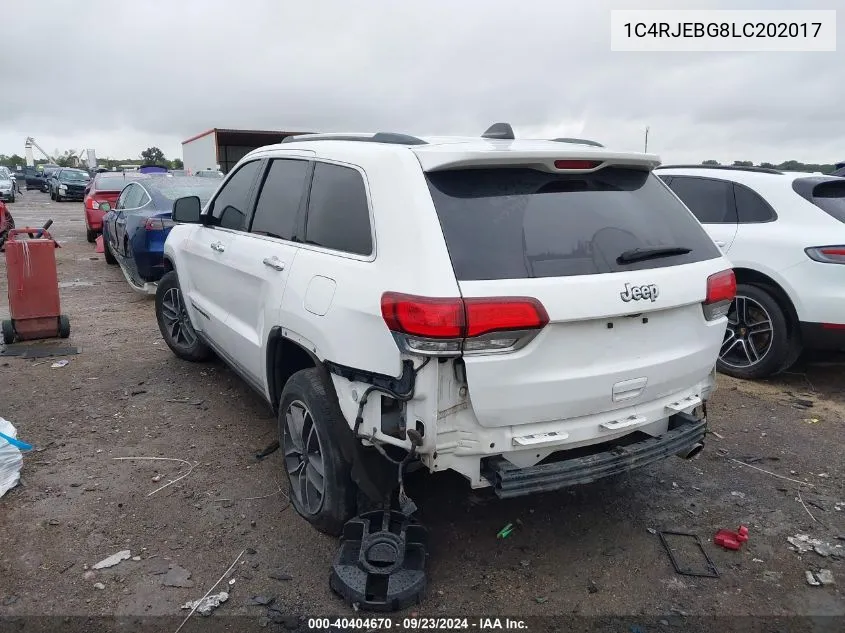 2020 Jeep Grand Cherokee Limited VIN: 1C4RJEBG8LC202017 Lot: 40404670