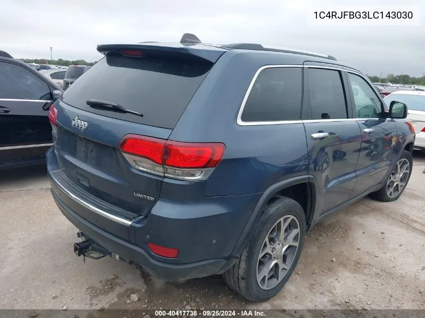 2020 Jeep Grand Cherokee Limited 4X4 VIN: 1C4RJFBG3LC143030 Lot: 40417738