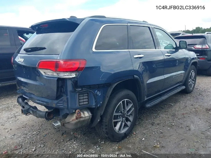 2020 Jeep Grand Cherokee Limited 4X4 VIN: 1C4RJFBG2LC336916 Lot: 40438955