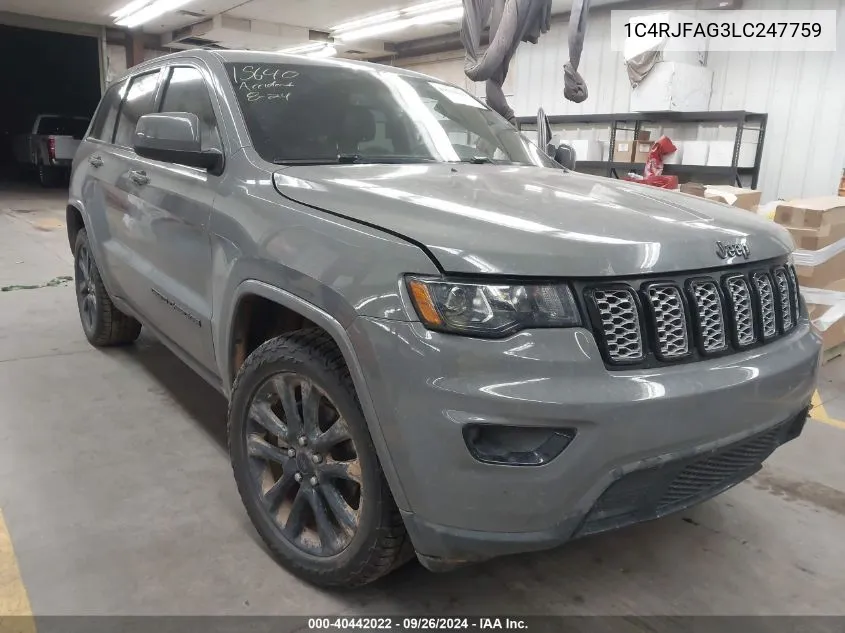 2020 Jeep Grand Cherokee Laredo VIN: 1C4RJFAG3LC247759 Lot: 40442022