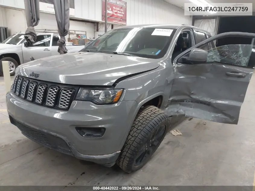 2020 Jeep Grand Cherokee Laredo VIN: 1C4RJFAG3LC247759 Lot: 40442022