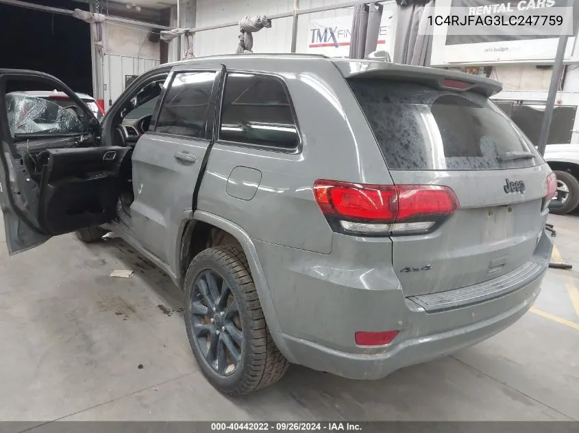 2020 Jeep Grand Cherokee Laredo VIN: 1C4RJFAG3LC247759 Lot: 40442022