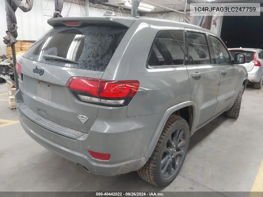 2020 Jeep Grand Cherokee Laredo VIN: 1C4RJFAG3LC247759 Lot: 40442022