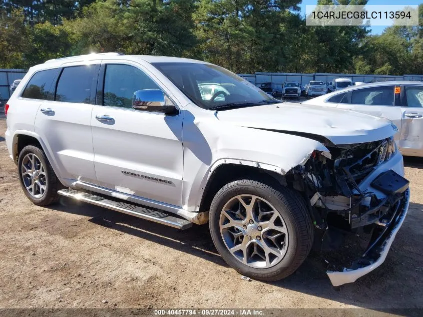 1C4RJECG8LC113594 2020 Jeep Grand Cherokee Overland 4X2