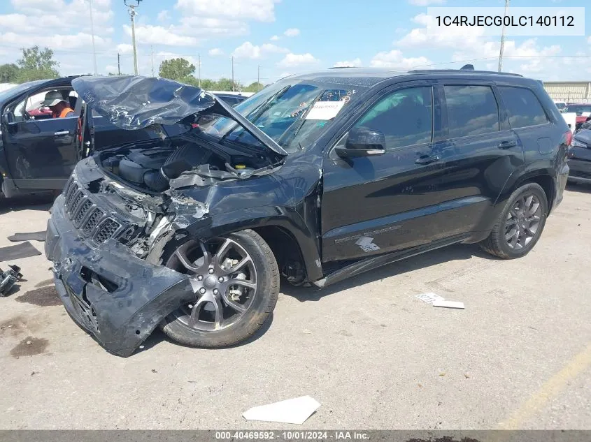 2020 Jeep Grand Cherokee High Altitude 4X2 VIN: 1C4RJECG0LC140112 Lot: 40469592