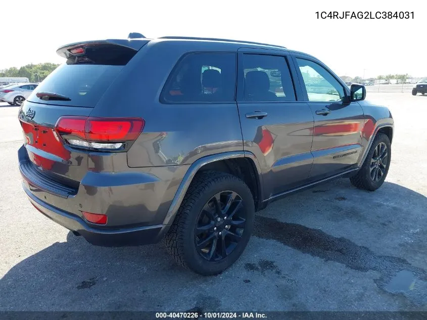 2020 Jeep Grand Cherokee Altitude 4X4 VIN: 1C4RJFAG2LC384031 Lot: 40470226