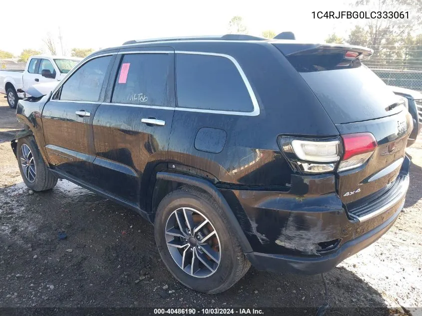 2020 Jeep Grand Cherokee Limited 4X4 VIN: 1C4RJFBG0LC333061 Lot: 40486190