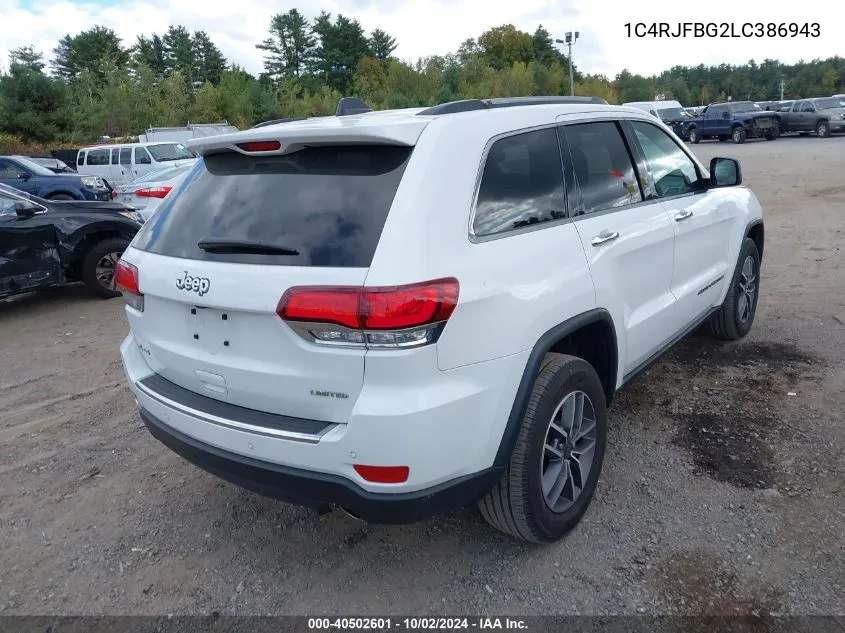 2020 Jeep Grand Cherokee Limited 4X4 VIN: 1C4RJFBG2LC386943 Lot: 40502601