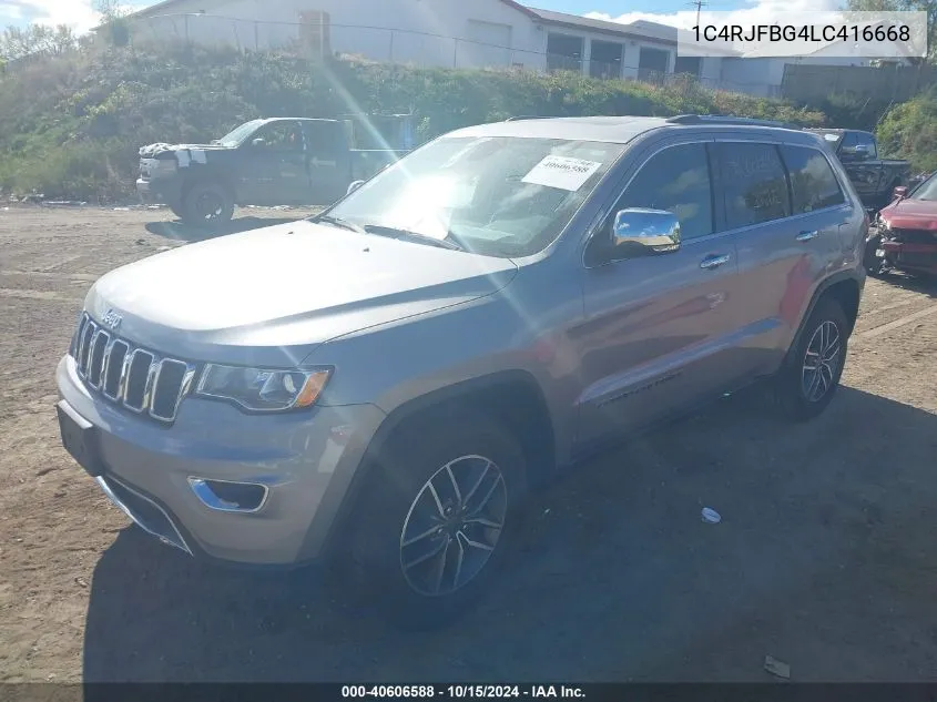 2020 Jeep Grand Cherokee Limited 4X4 VIN: 1C4RJFBG4LC416668 Lot: 40606588