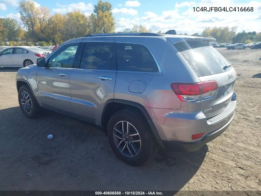 2020 Jeep Grand Cherokee Limited 4X4 VIN: 1C4RJFBG4LC416668 Lot: 40606588