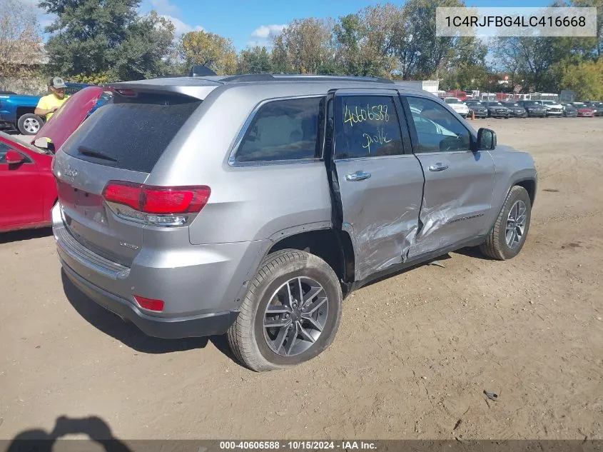 2020 Jeep Grand Cherokee Limited 4X4 VIN: 1C4RJFBG4LC416668 Lot: 40606588