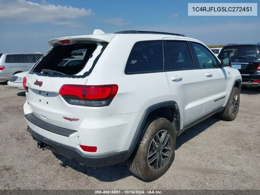 2020 Jeep Grand Cherokee Trailhawk 4X4 VIN: 1C4RJFLG5LC272451 Lot: 40615091