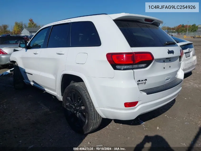 2020 Jeep Grand Cherokee Altitude 4X4 VIN: 1C4RJFAG9LC254926 Lot: 40627135