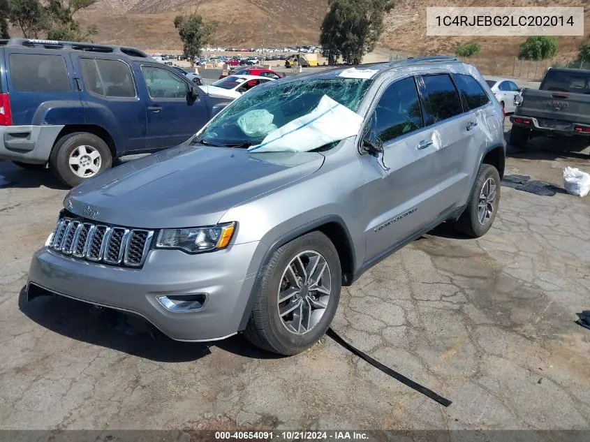 2020 Jeep Grand Cherokee Limited 4X2 VIN: 1C4RJEBG2LC202014 Lot: 40654091