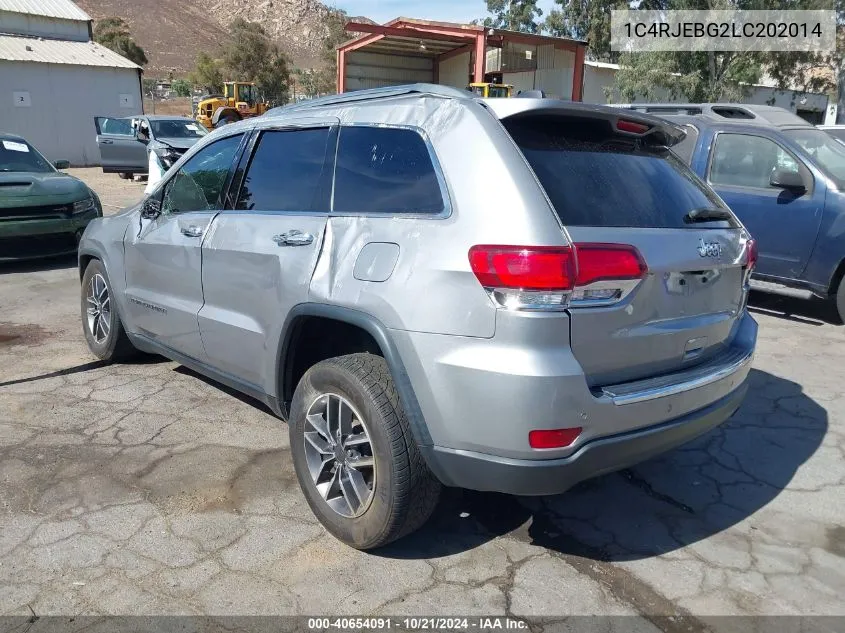 2020 Jeep Grand Cherokee Limited 4X2 VIN: 1C4RJEBG2LC202014 Lot: 40654091