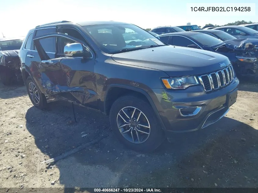 2020 Jeep Grand Cherokee Limited 4X4 VIN: 1C4RJFBG2LC194258 Lot: 40656247