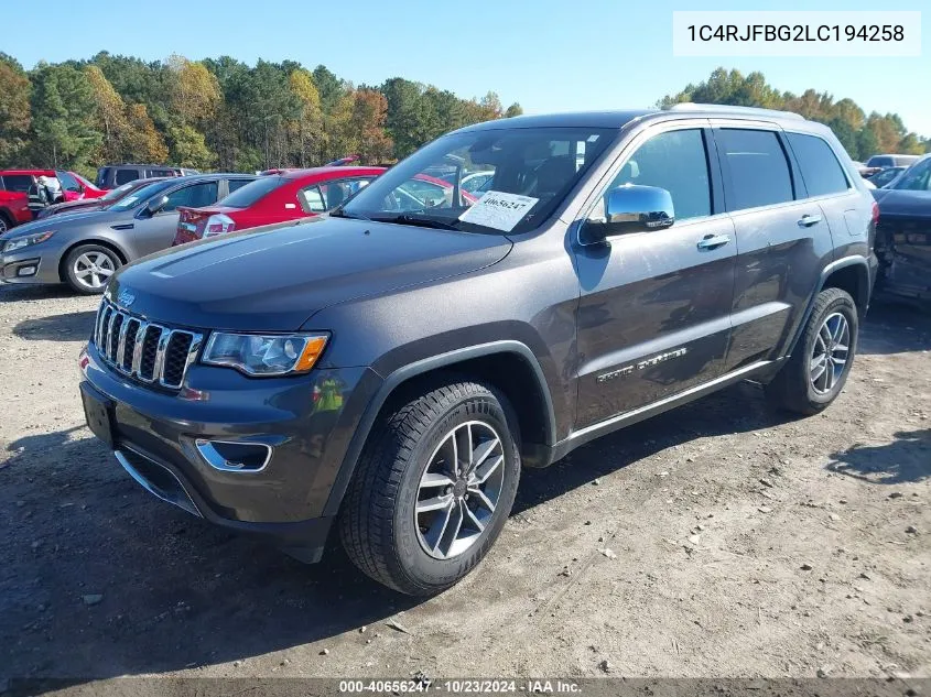 2020 Jeep Grand Cherokee Limited 4X4 VIN: 1C4RJFBG2LC194258 Lot: 40656247