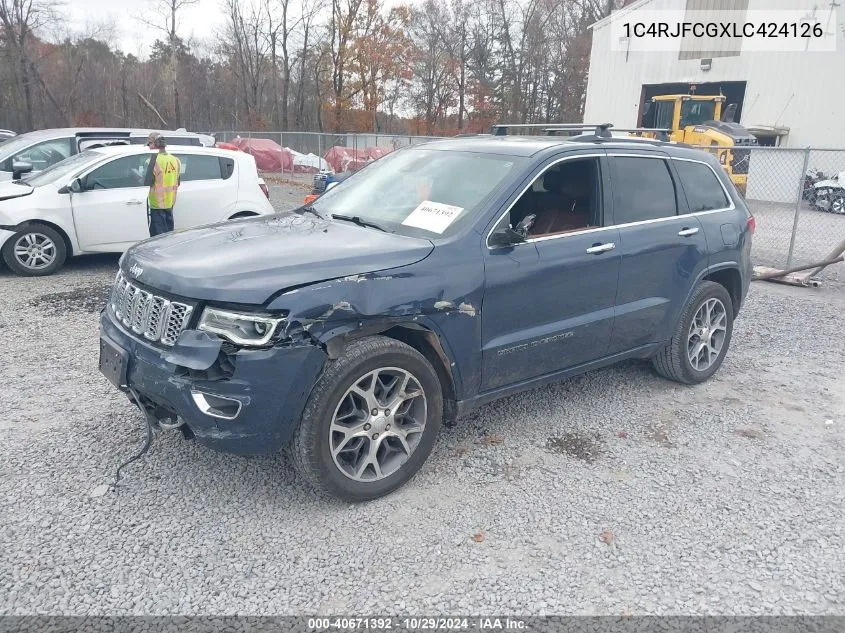 2020 Jeep Grand Cherokee Overland 4X4 VIN: 1C4RJFCGXLC424126 Lot: 40671392