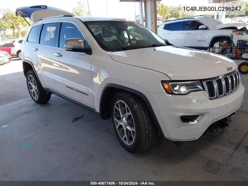 2020 Jeep Grand Cherokee Limited 4X2 VIN: 1C4RJEBG0LC296247 Lot: 40671608