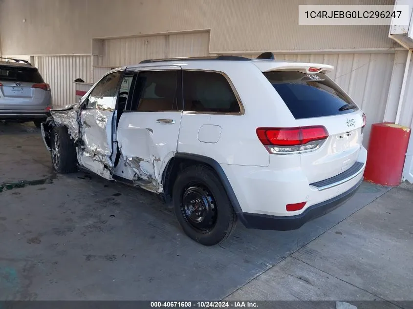 2020 Jeep Grand Cherokee Limited 4X2 VIN: 1C4RJEBG0LC296247 Lot: 40671608