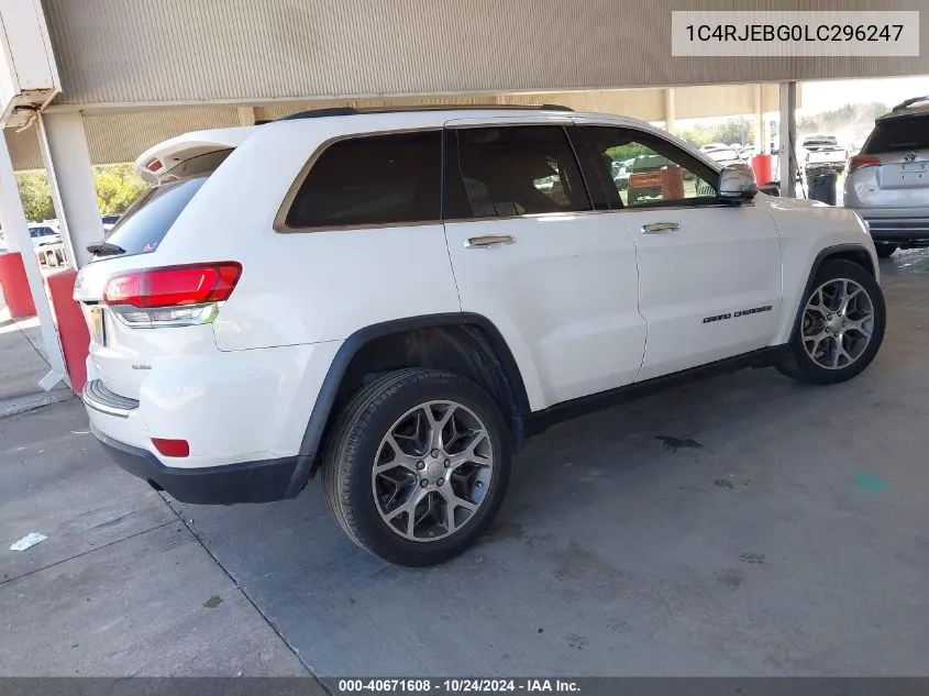 2020 Jeep Grand Cherokee Limited 4X2 VIN: 1C4RJEBG0LC296247 Lot: 40671608