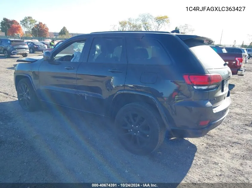 2020 Jeep Grand Cherokee Altitude 4X4 VIN: 1C4RJFAGXLC363427 Lot: 40674391