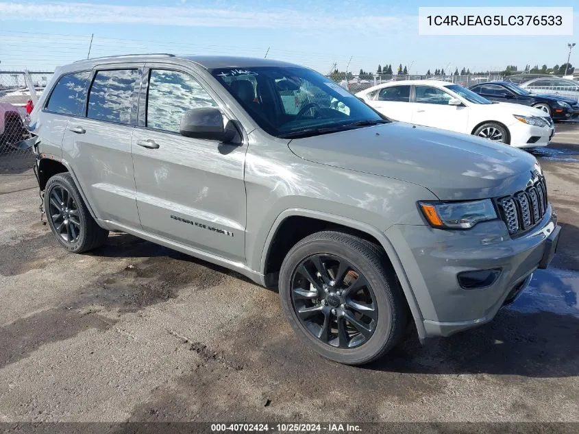 2020 Jeep Grand Cherokee Altitude 4X2 VIN: 1C4RJEAG5LC376533 Lot: 40702424