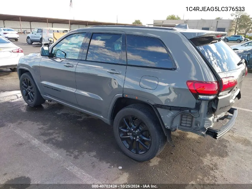 2020 Jeep Grand Cherokee Altitude 4X2 VIN: 1C4RJEAG5LC376533 Lot: 40702424