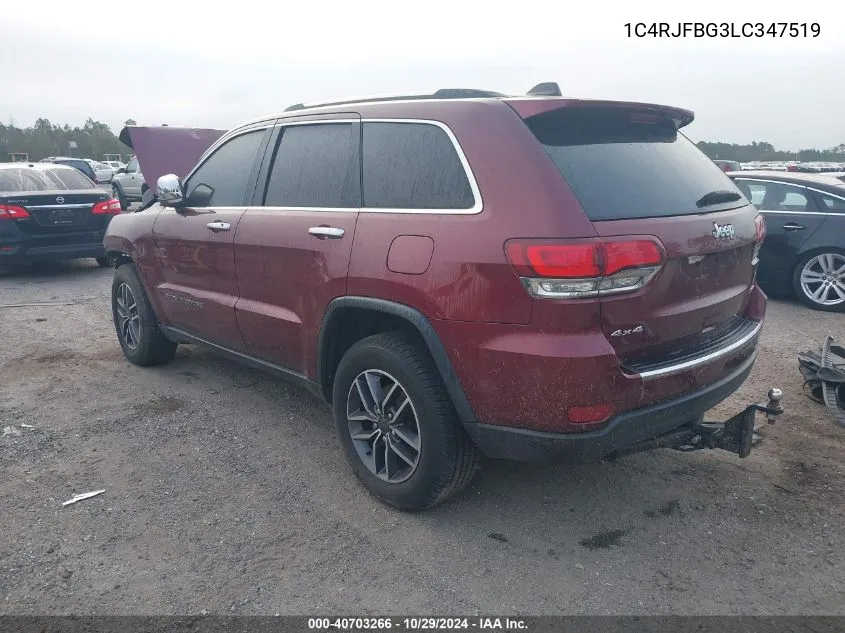 2020 Jeep Grand Cherokee Limited 4X4 VIN: 1C4RJFBG3LC347519 Lot: 40703266