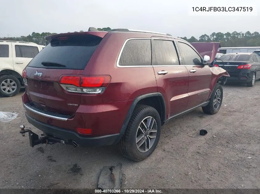 2020 Jeep Grand Cherokee Limited 4X4 VIN: 1C4RJFBG3LC347519 Lot: 40703266