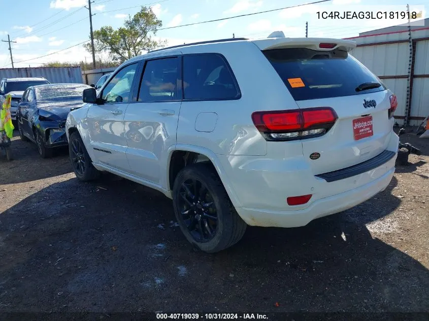 2020 Jeep Grand Cherokee Laredo VIN: 1C4RJEAG3LC181918 Lot: 40719039