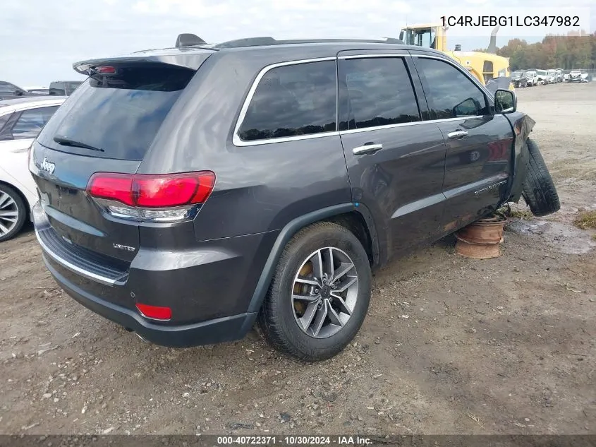 2020 Jeep Grand Cherokee Limited 4X2 VIN: 1C4RJEBG1LC347982 Lot: 40722371