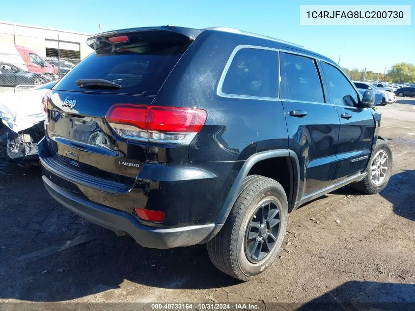 2020 Jeep Grand Cherokee Laredo E 4X4 VIN: 1C4RJFAG8LC200730 Lot: 40733164