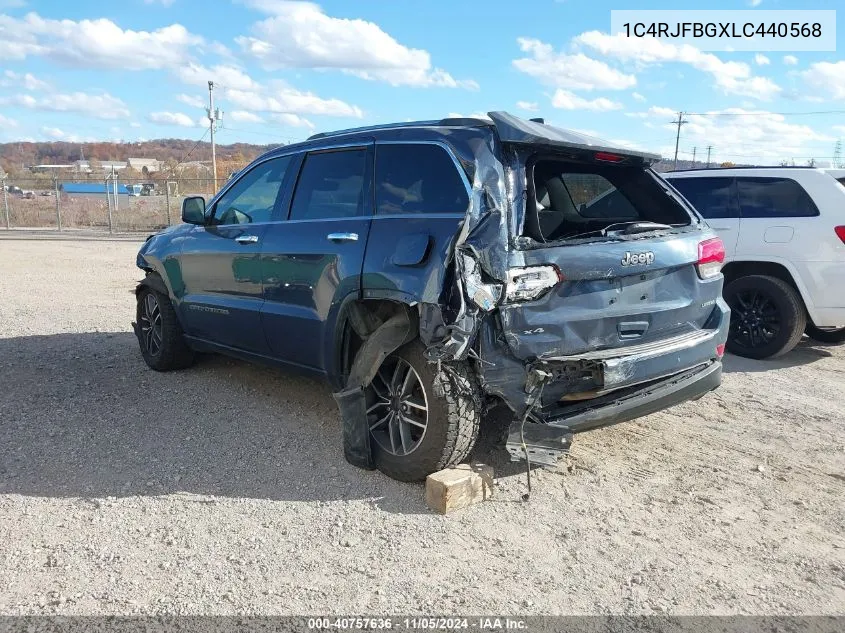 2020 Jeep Grand Cherokee Limited 4X4 VIN: 1C4RJFBGXLC440568 Lot: 40757636