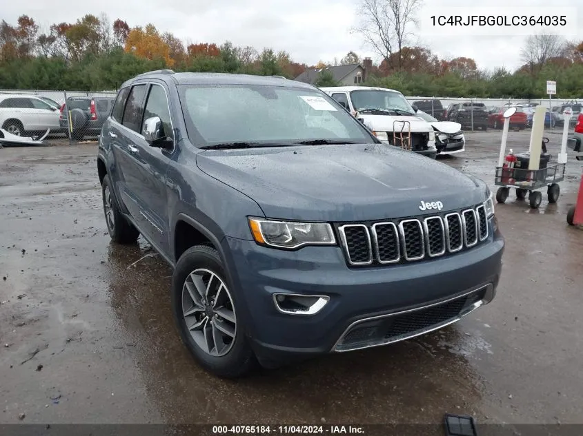 2020 Jeep Grand Cherokee Limited 4X4 VIN: 1C4RJFBG0LC364035 Lot: 40765184