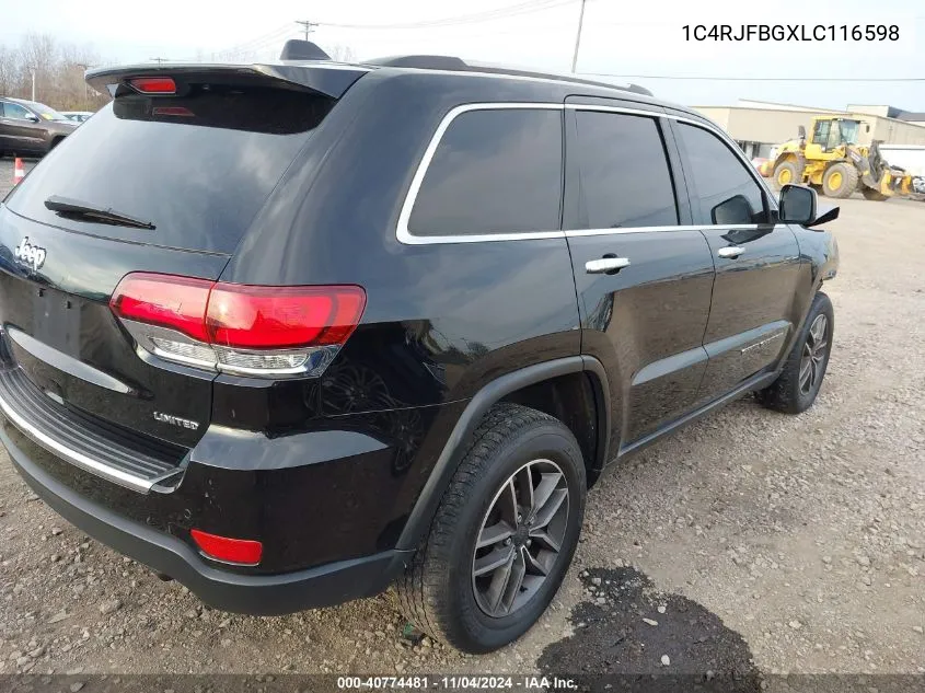 2020 Jeep Grand Cherokee Limited 4X4 VIN: 1C4RJFBGXLC116598 Lot: 40774481