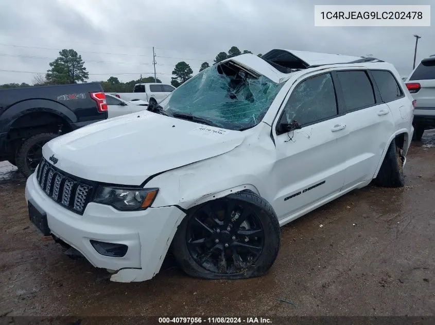 2020 Jeep Grand Cherokee Altitude 4X2 VIN: 1C4RJEAG9LC202478 Lot: 40797056