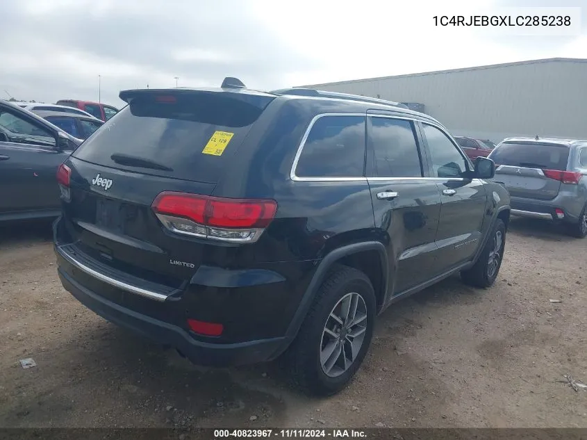 2020 Jeep Grand Cherokee Limited 4X2 VIN: 1C4RJEBGXLC285238 Lot: 40823967