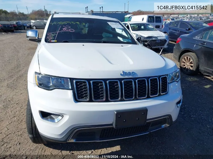 2020 Jeep Grand Cherokee Limited 4X4 VIN: 1C4RJFBGXLC415542 Lot: 40859553