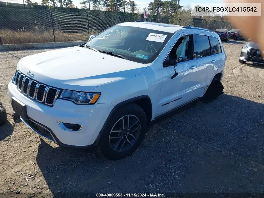 2020 Jeep Grand Cherokee Limited 4X4 VIN: 1C4RJFBGXLC415542 Lot: 40859553