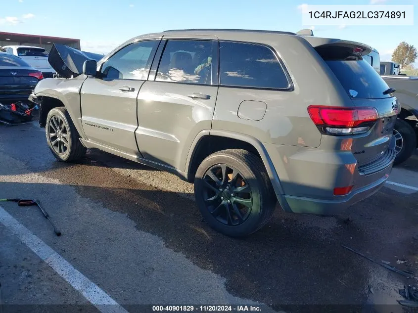 2020 Jeep Grand Cherokee Altitude 4X4 VIN: 1C4RJFAG2LC374891 Lot: 40901829