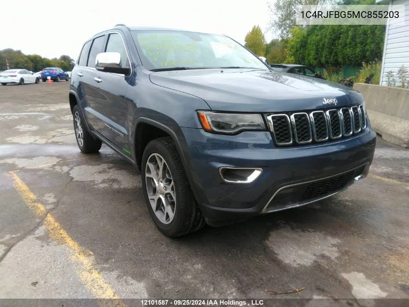 2021 Jeep Grand Cherokee Limited VIN: 1C4RJFBG5MC855203 Lot: 12101587