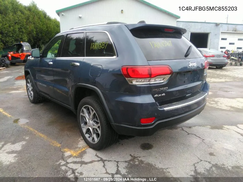 2021 Jeep Grand Cherokee Limited VIN: 1C4RJFBG5MC855203 Lot: 12101587