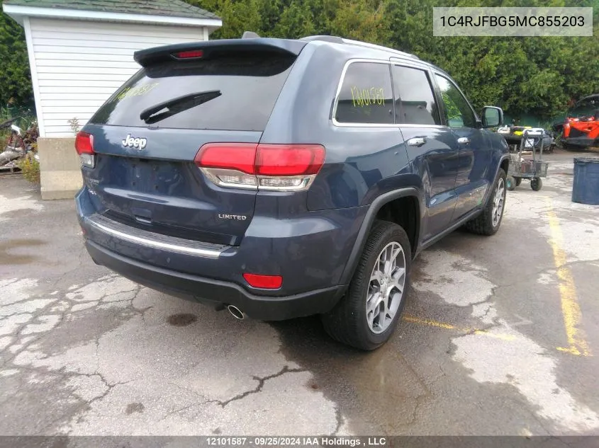 2021 Jeep Grand Cherokee Limited VIN: 1C4RJFBG5MC855203 Lot: 12101587