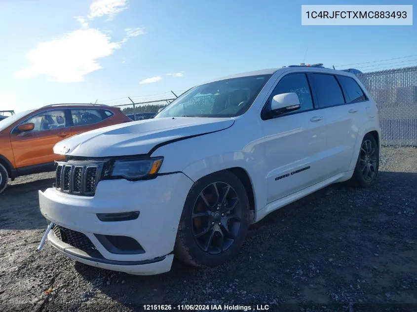 2021 Jeep Grand Cherokee Overland VIN: 1C4RJFCTXMC883493 Lot: 12151626