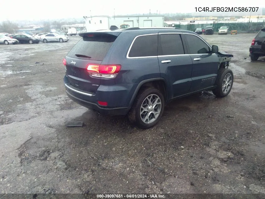 2021 Jeep Grand Cherokee Limited 4X4 VIN: 1C4RJFBG2MC586707 Lot: 39097651