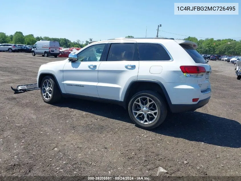 2021 Jeep Grand Cherokee Limited 4X4 VIN: 1C4RJFBG2MC726495 Lot: 39205591