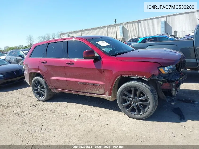 2021 Jeep Grand Cherokee Laredo X 4X4 VIN: 1C4RJFAG7MC530280 Lot: 39336561